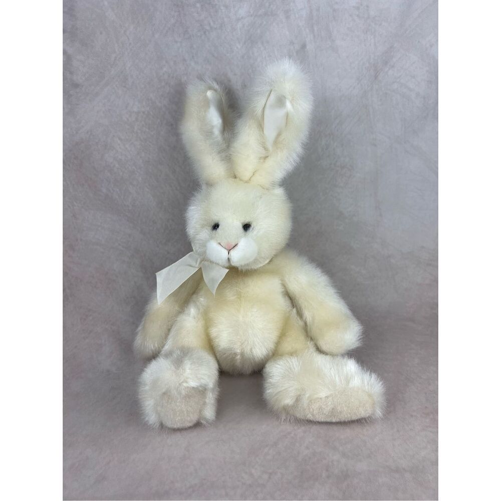 Vintage Sugar Puff Russ Berrie White Rabbit Soft Toy Plush 14”